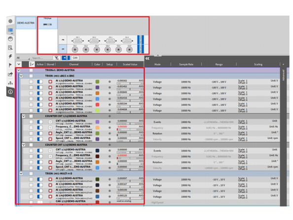  Set TRION hardware in OXYGEN acquisition software