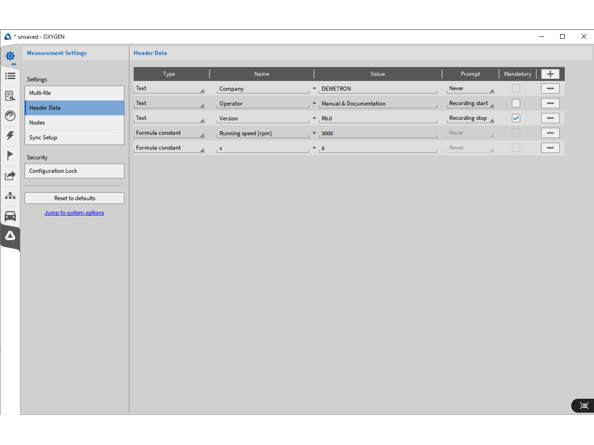  Guide to Setting Data Header Data of DeViltron OXYGEN Software