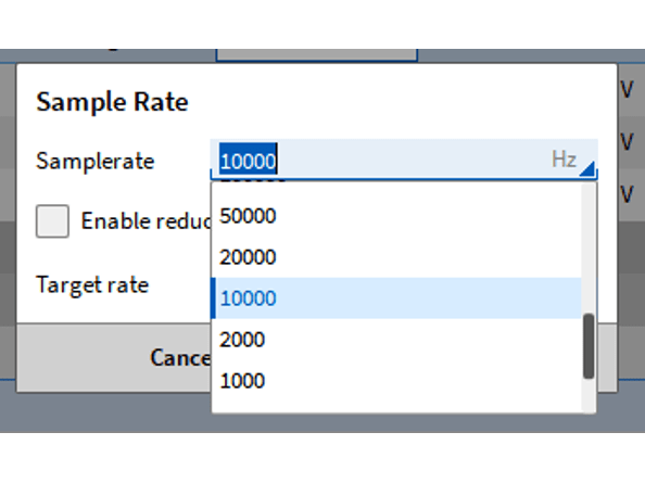  How to set the sampling rate of the DVC data acquisition channel?